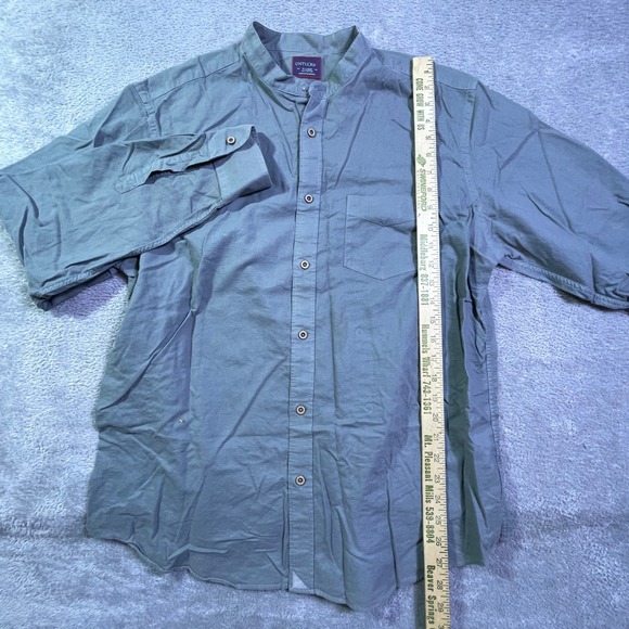 UNTUCKit Men's X-Large Gray Long Sleeve Button Down Shirt 100% Cotton Collarless - Picture 2 of 12